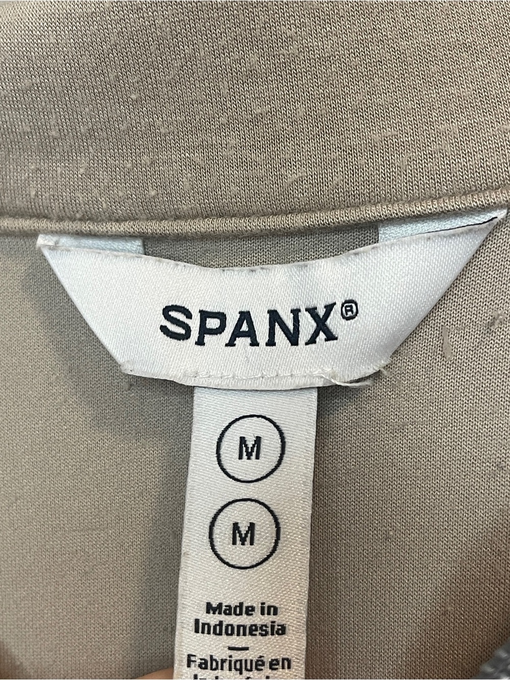SPANX Air Essentials Half-Zip Pullover Sweatshirt in Taupe - Picture 5 of 5
